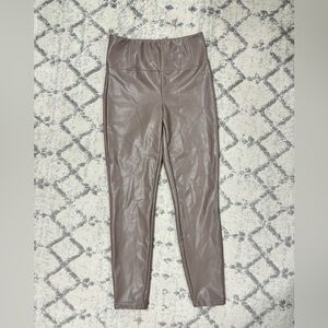 Studio Badgley Mischka Tan Nude Vegan Leather Leggings Size S NWOT